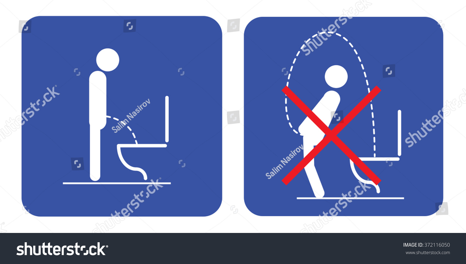 Toilet Rules Stickers Set Stock Vector (royalty Free) 372116050 