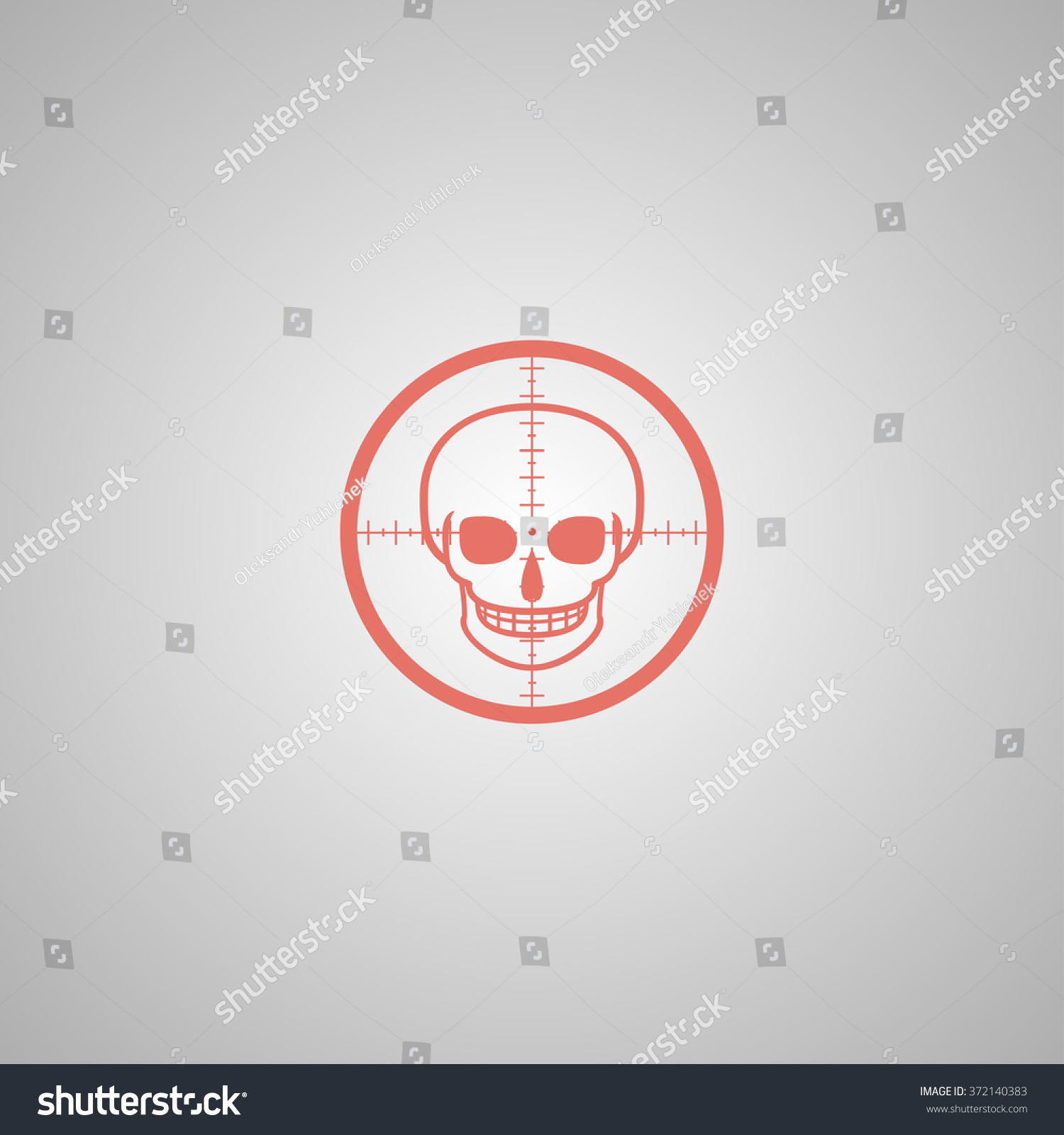 Illustration Crosshair Icon Skull Stock Vector (Royalty Free) 372140383 ...