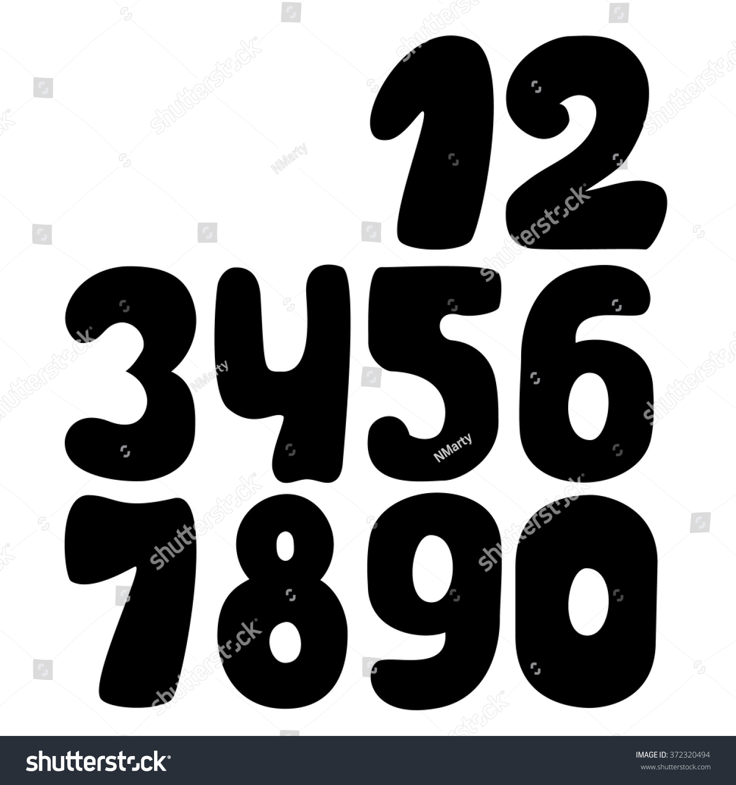 Numbers Set Collection Doodle Numbers Vector Stock Vector (Royalty Free ...