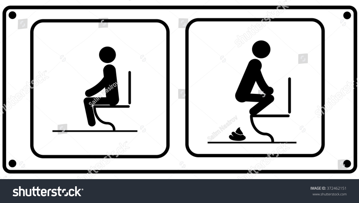 Toilet Rules Stickers Set Stock Vector (Royalty Free) 372462151 ...