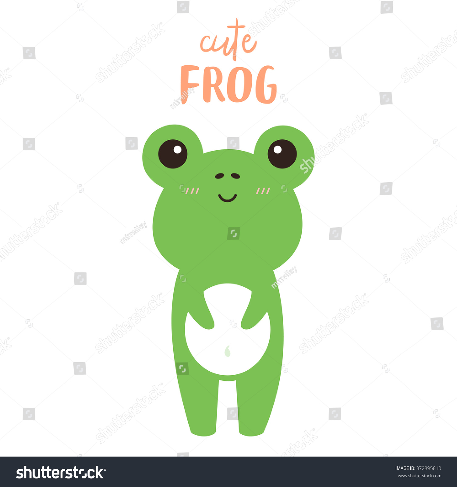 Illustration Cute Cartoon Baby Frog On Stock Vector (Royalty Free ...