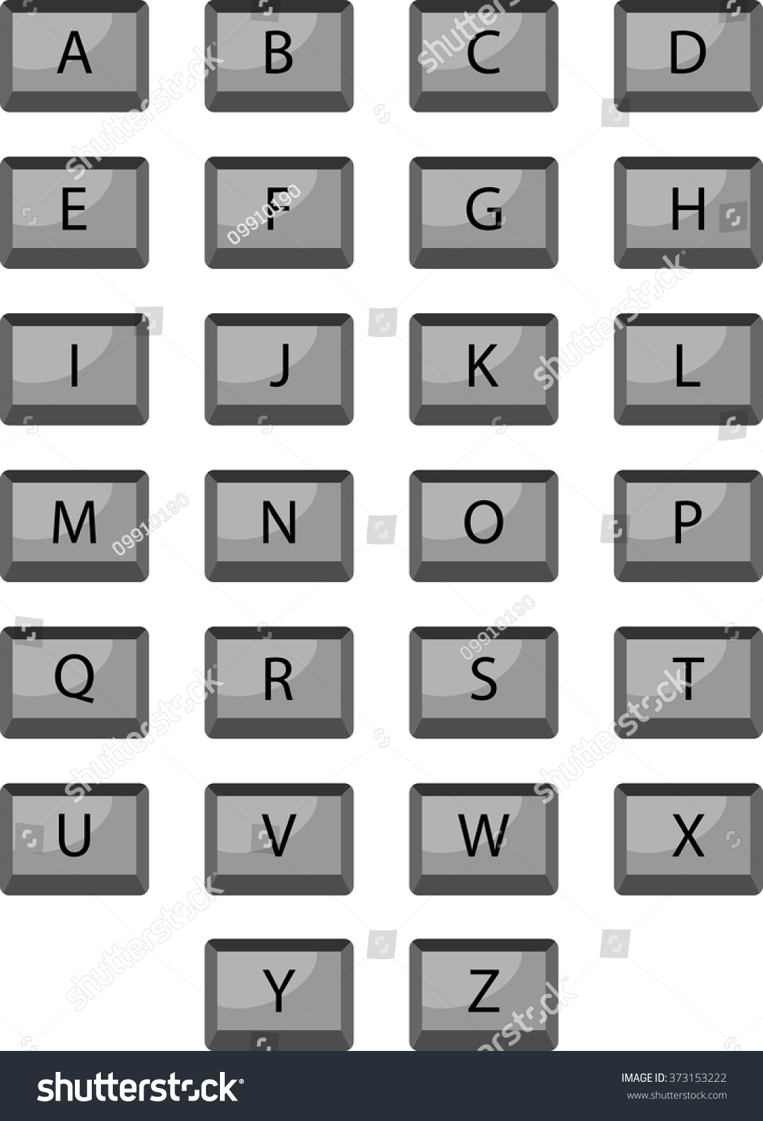 Alphabet Keyboard Buttons Keyboard Abc Alphabet Stock Vector (Royalty ...