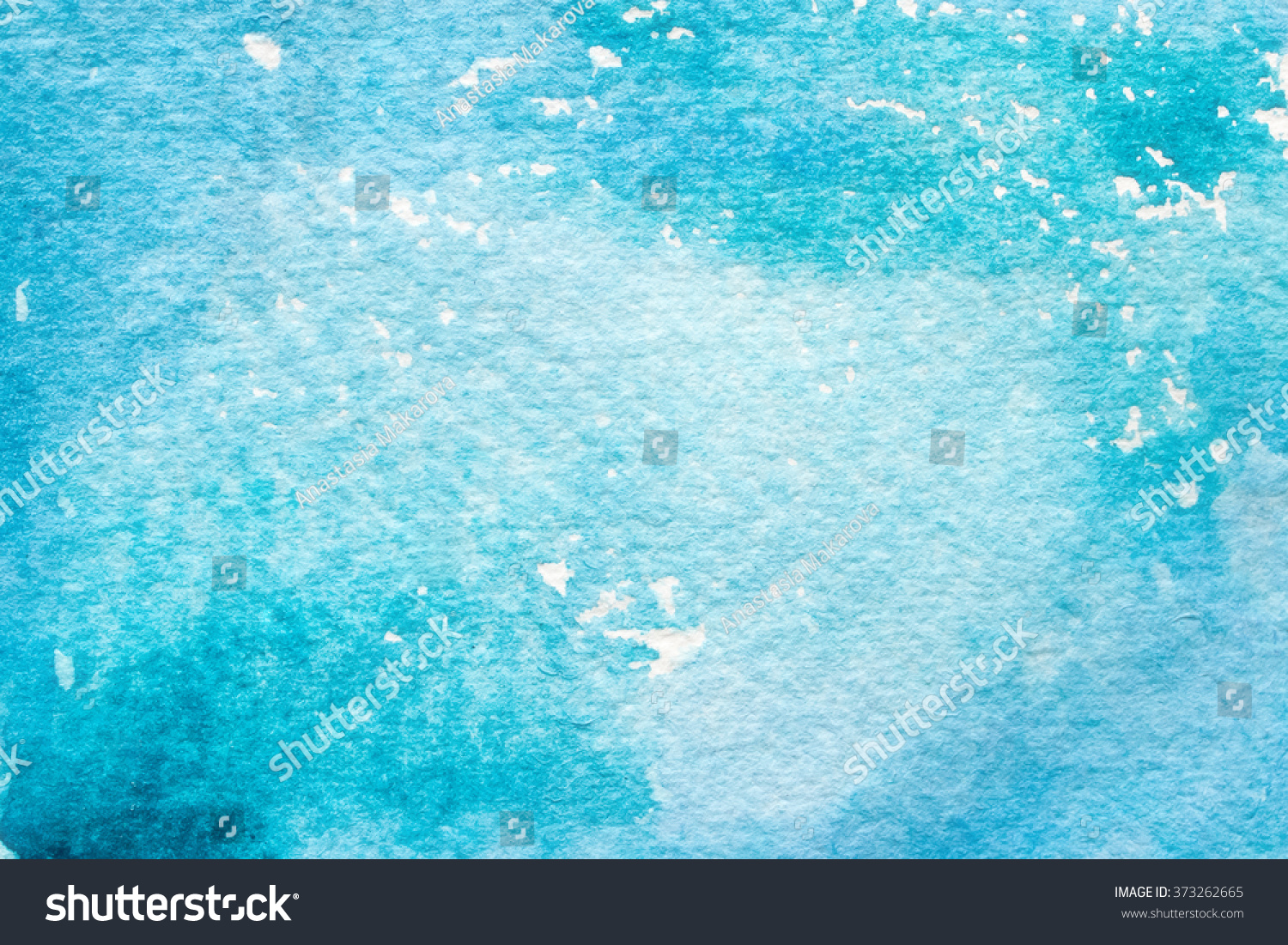 Hand Painted Watercolor Background Blue Abstract Stock Illustration 