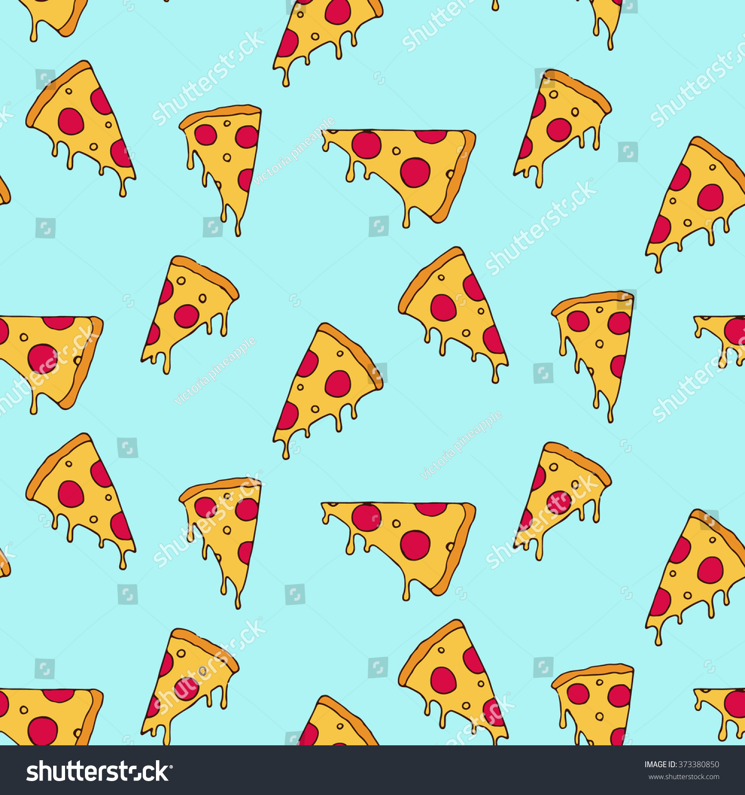 Pizza Slice Seamless Pattern Stock Vector (Royalty Free) 373380850