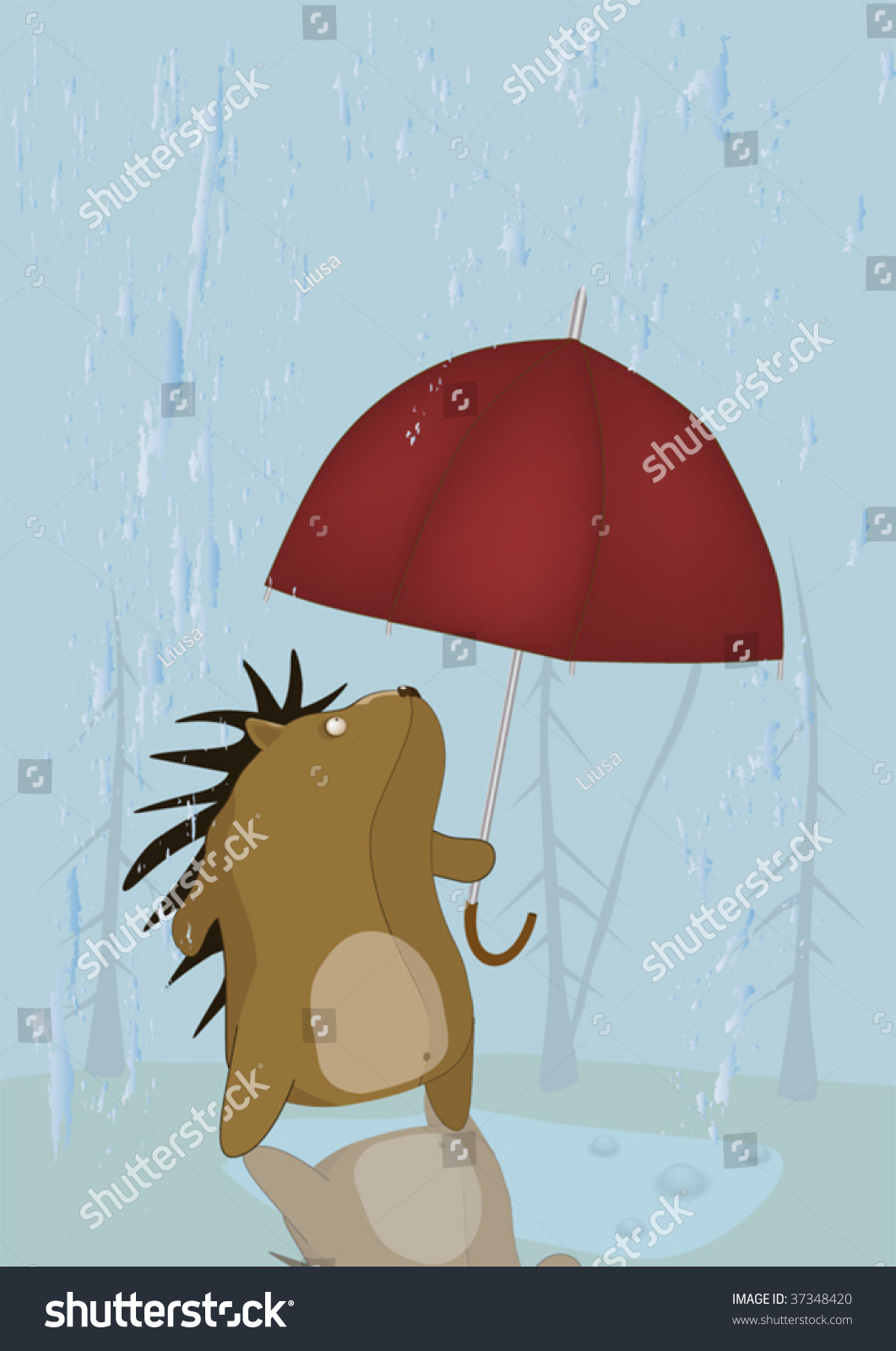 Ежик под зонтиком