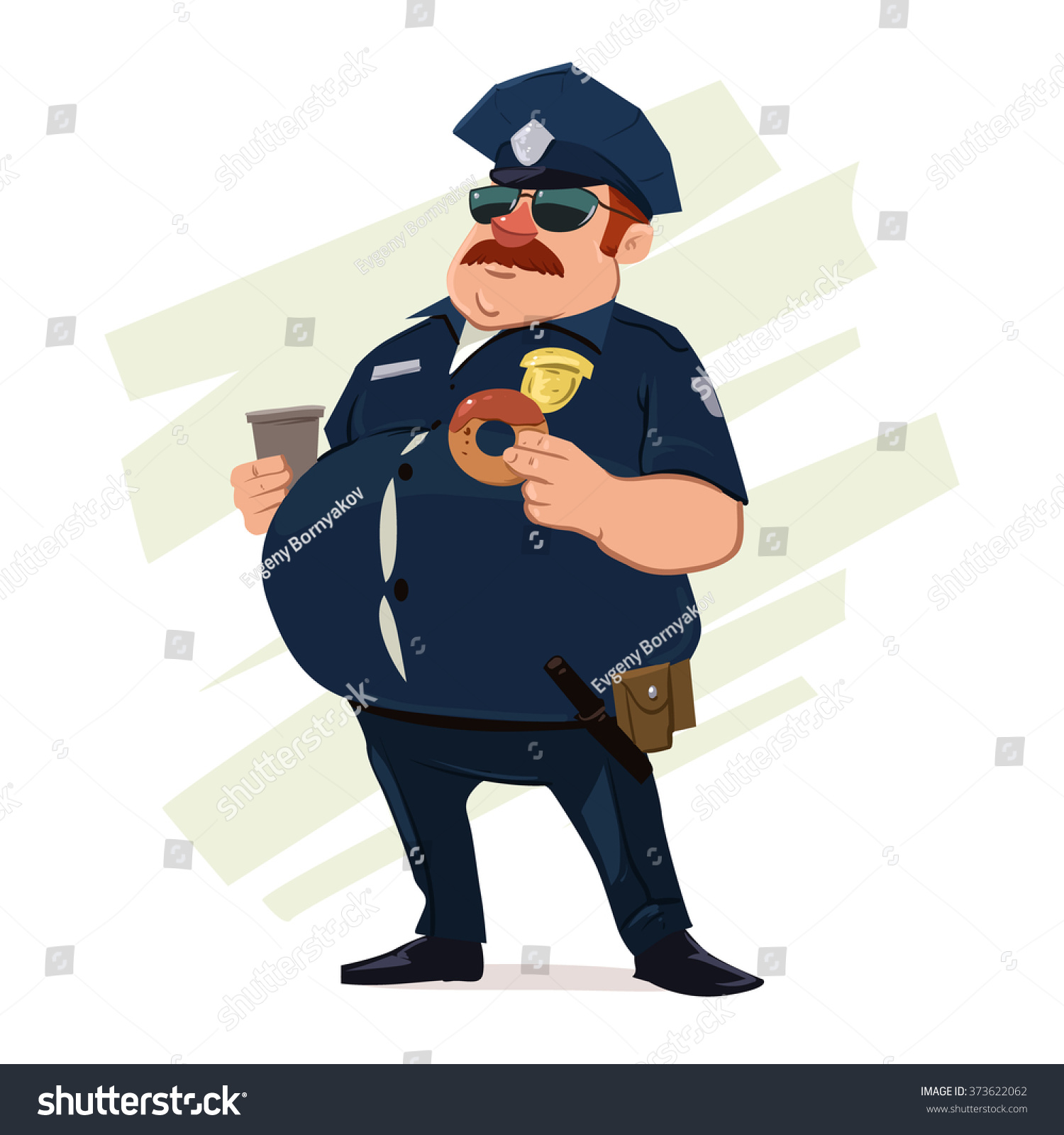 Толстый полицейский с пончиком