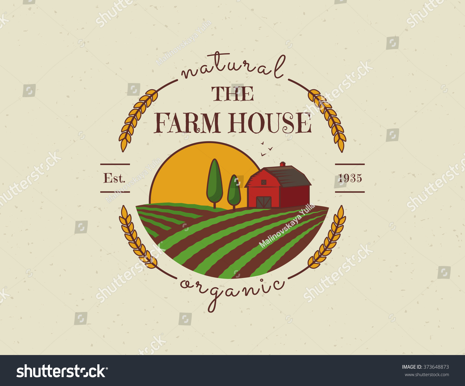 Farm House Concept Logo Colored Template Stock Vector (Royalty Free ...