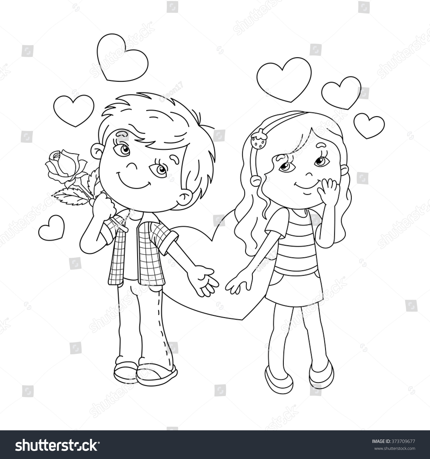 boy and girl love coloring pages