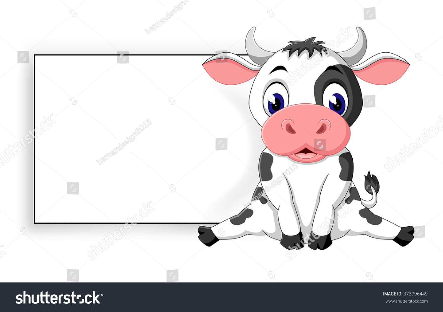 Корова с табличкой
