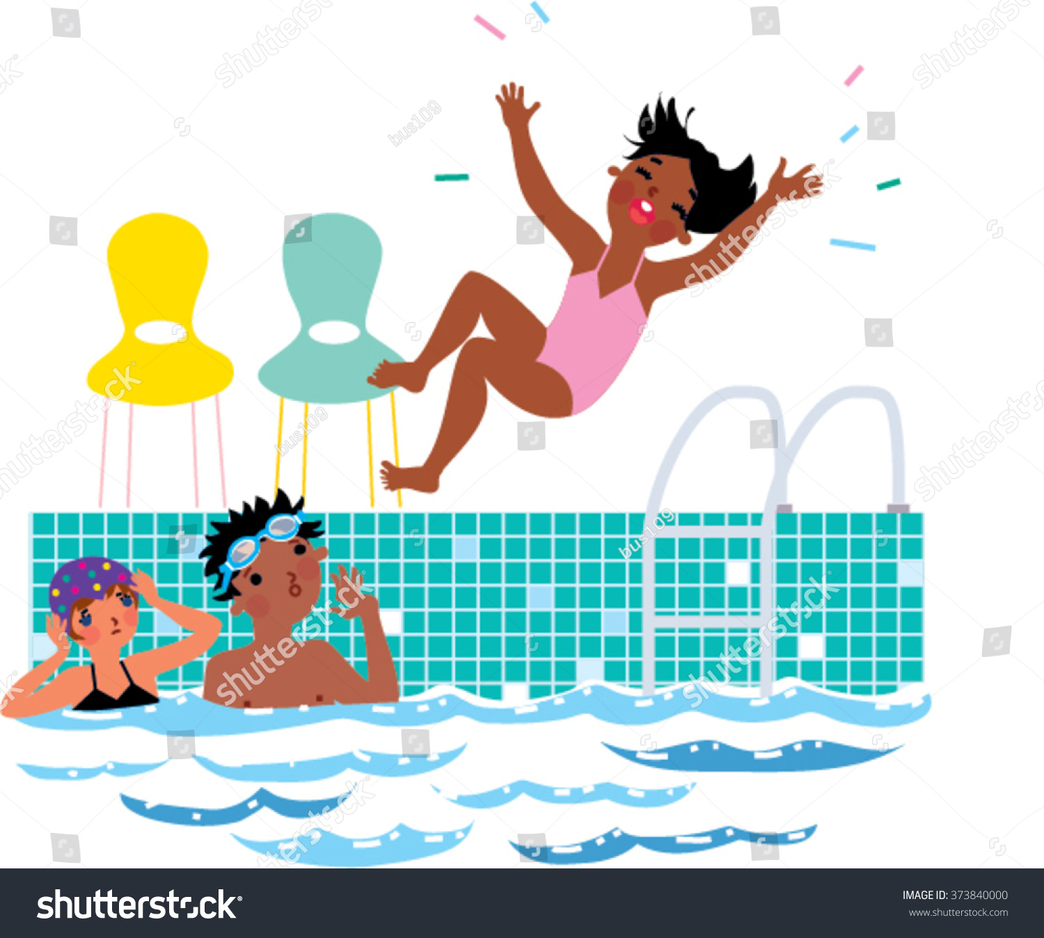 jump in pool clipart