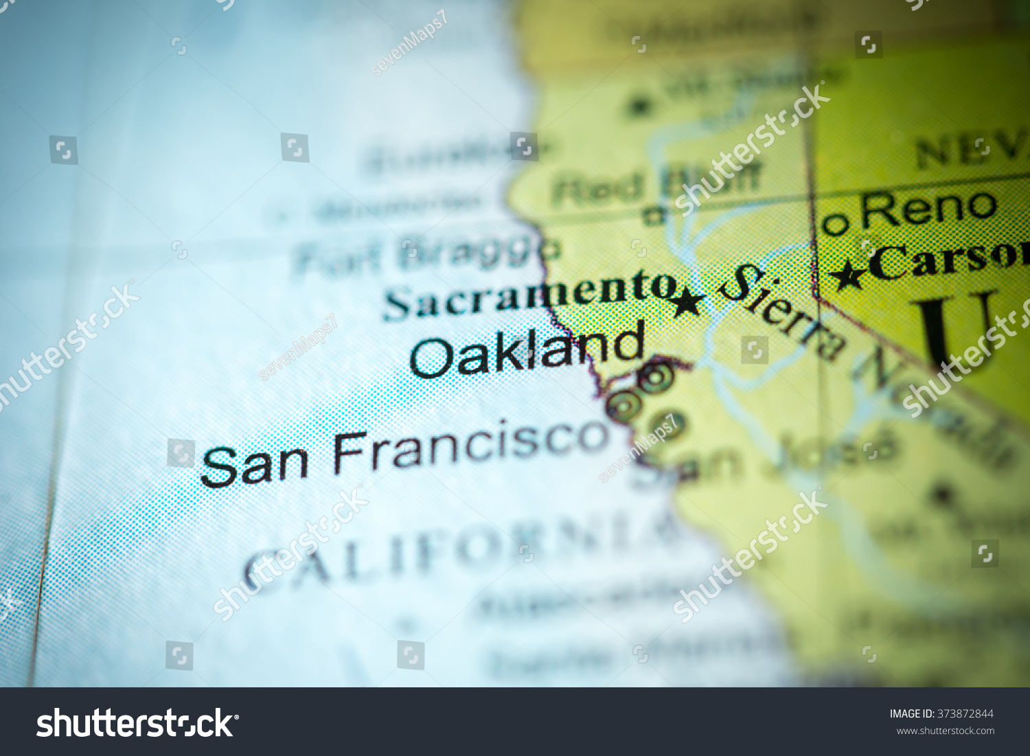 Closeup Oakland California On Political Map Stock Photo 373872844 