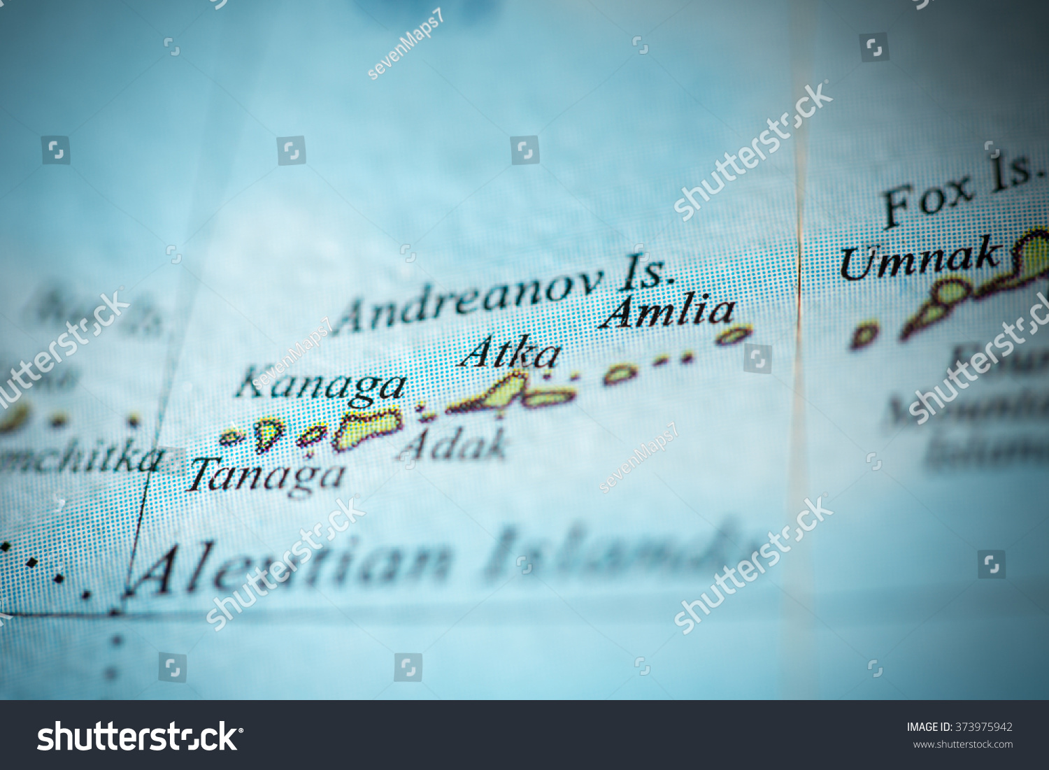 Closeup Atka Alaska On Political Map Stock Photo 373975942 | Shutterstock