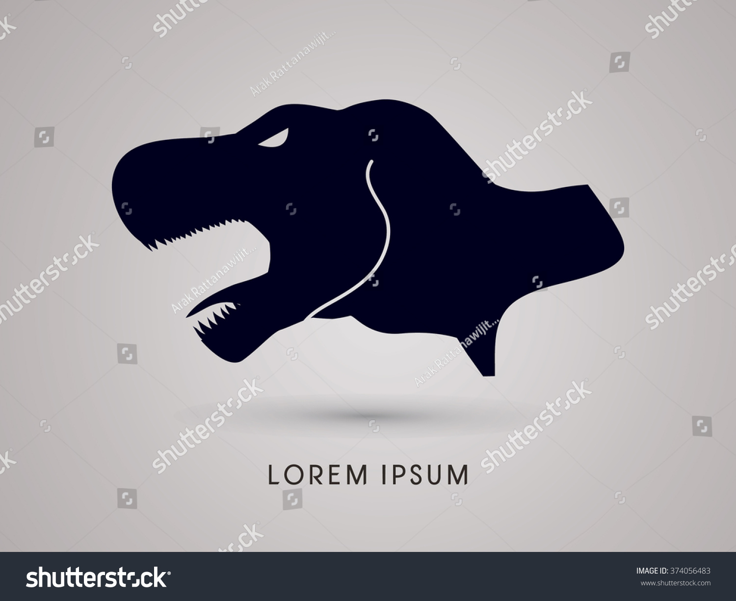 Head T Rex Dinosaur Graphic Vector Stock Vector (Royalty Free ...