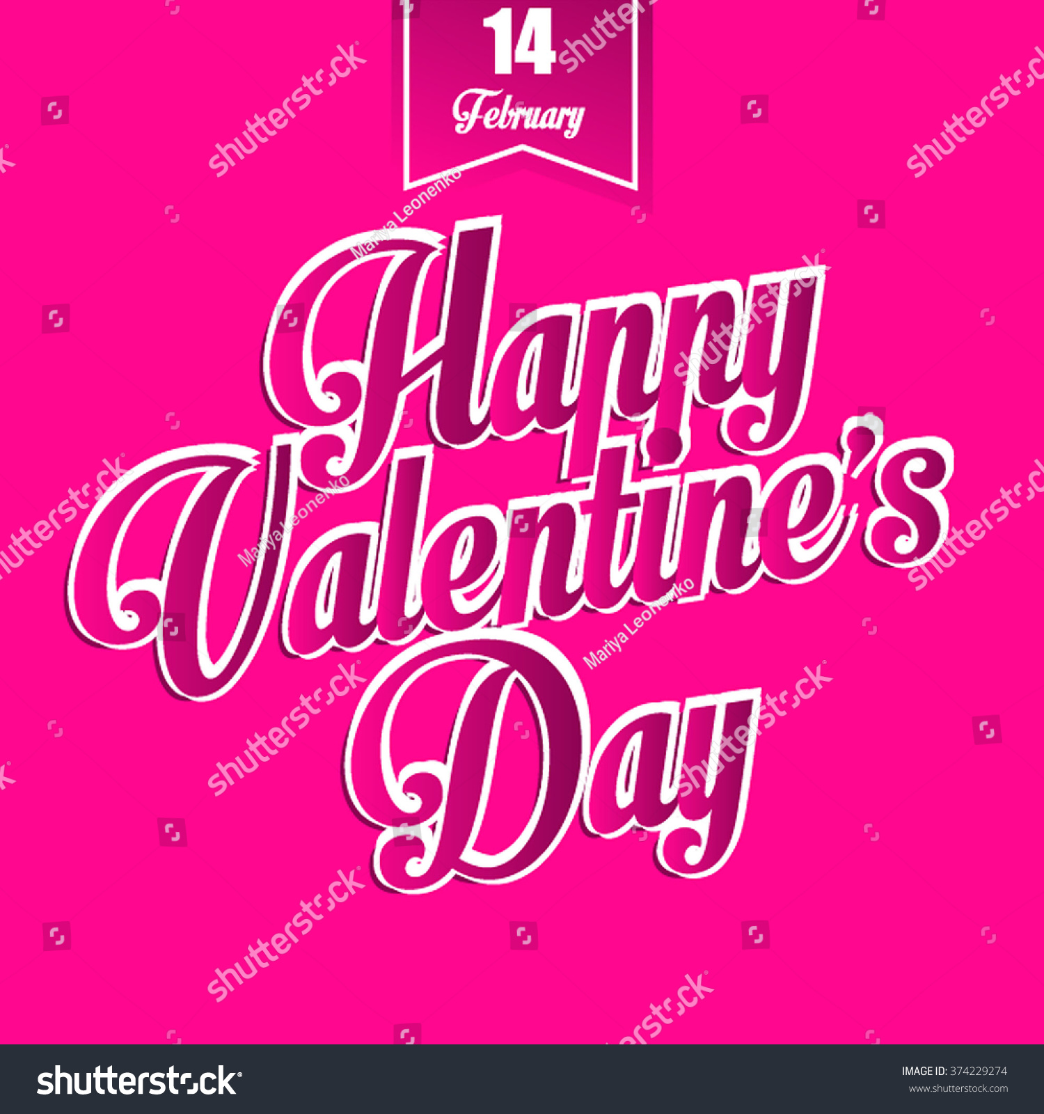 Happy Valentines Day Lettering Card Stock Vector Royalty Free 374229274 Shutterstock 6812