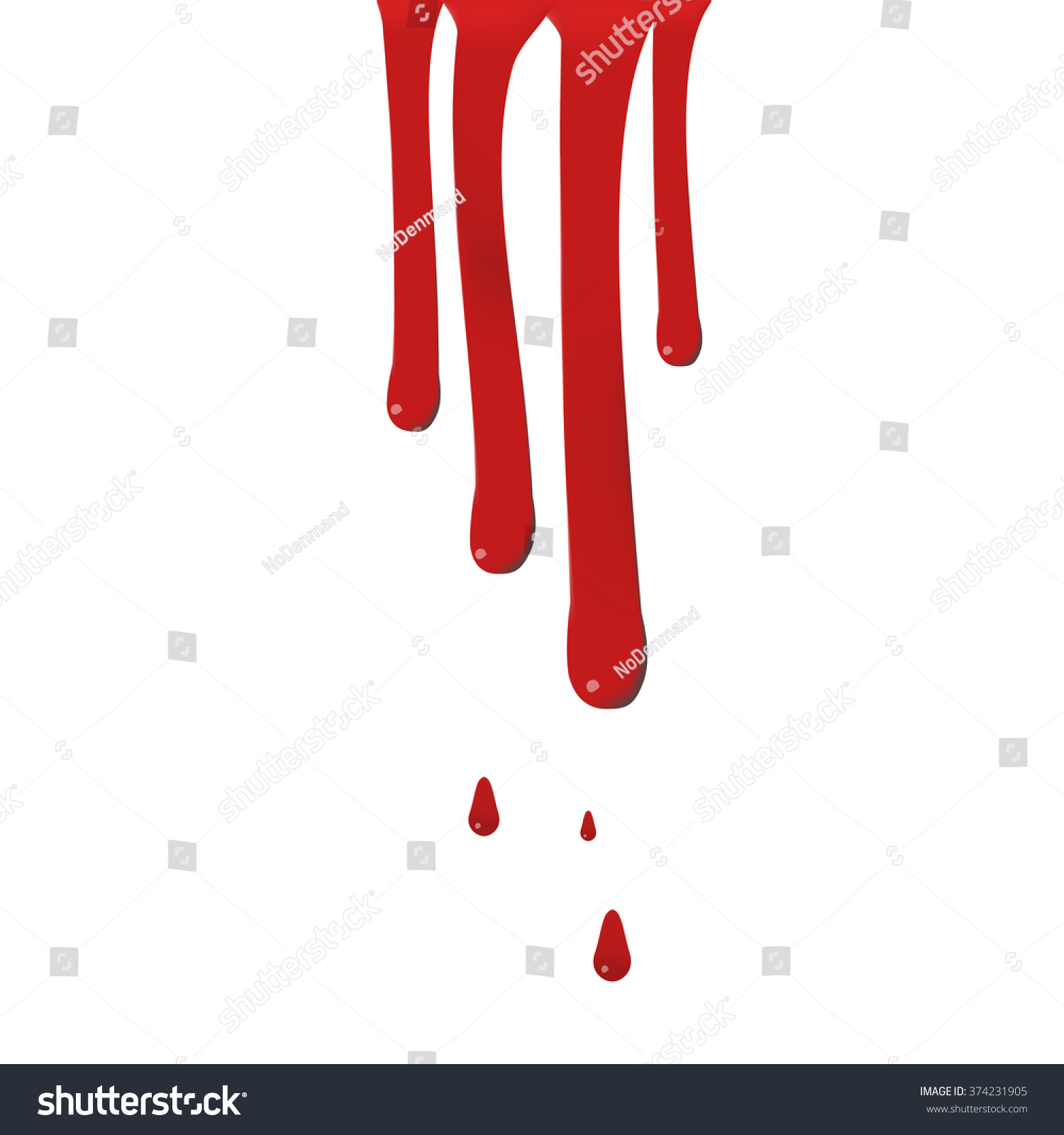 Drops Blood Running Down White Background Stock Vector (Royalty Free ...