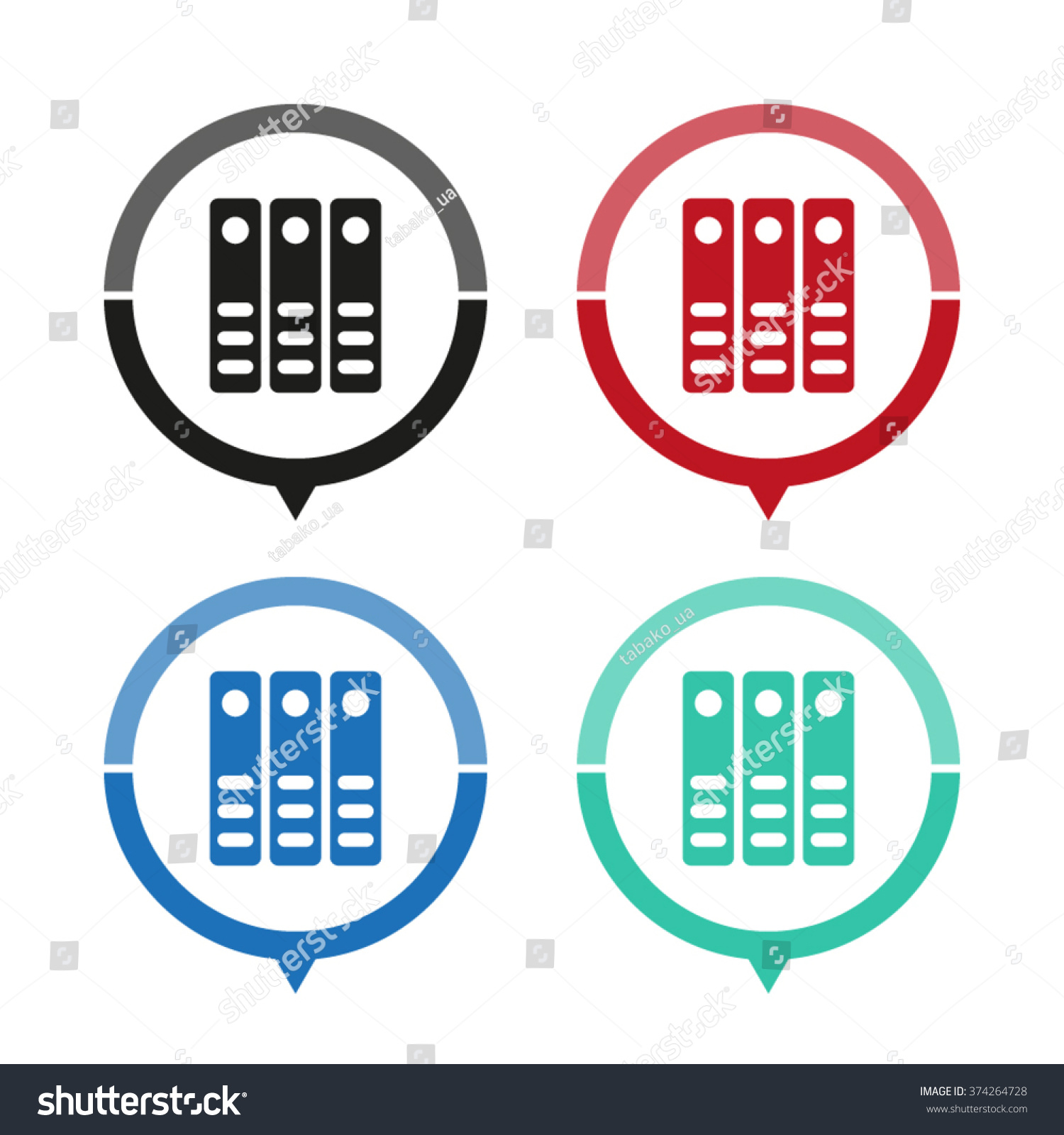 Binders Vector Icon Map Pointer Message Stock Vector (Royalty Free ...
