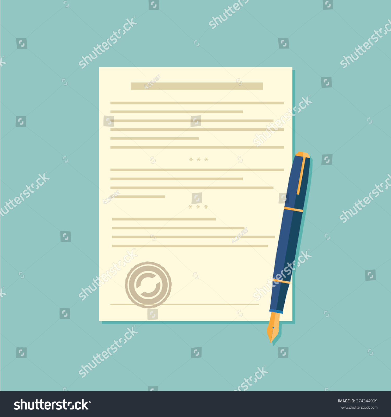 Agreement Icon Signing Contract Stock Vector (Royalty Free) 374344999 ...