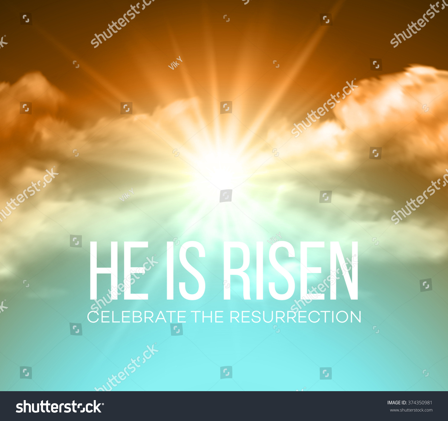 He Risen Easter Background Vector Illustration Stock Vector (Royalty