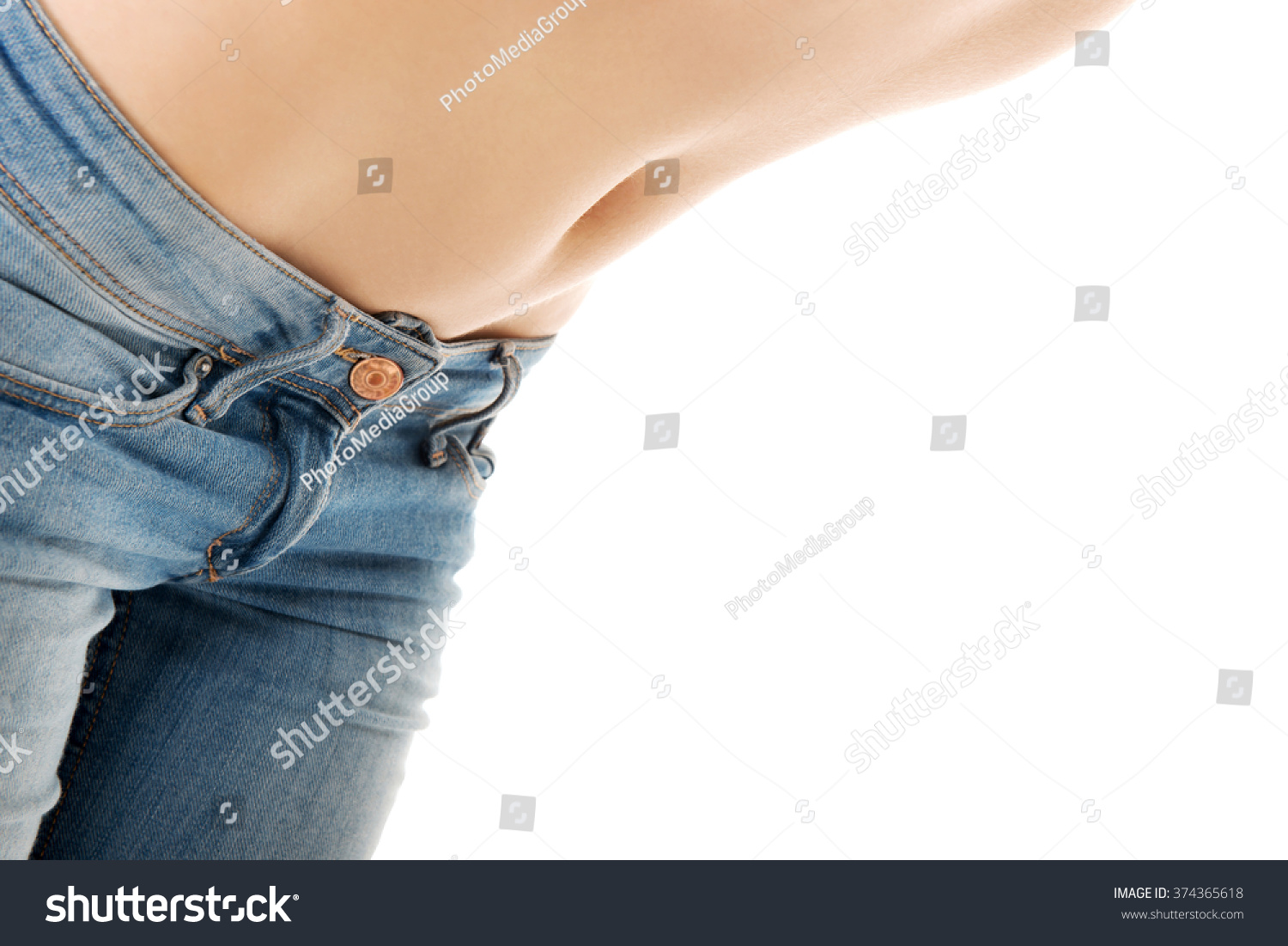 Woman Jeans Showing Belly Stock Photo Shutterstock