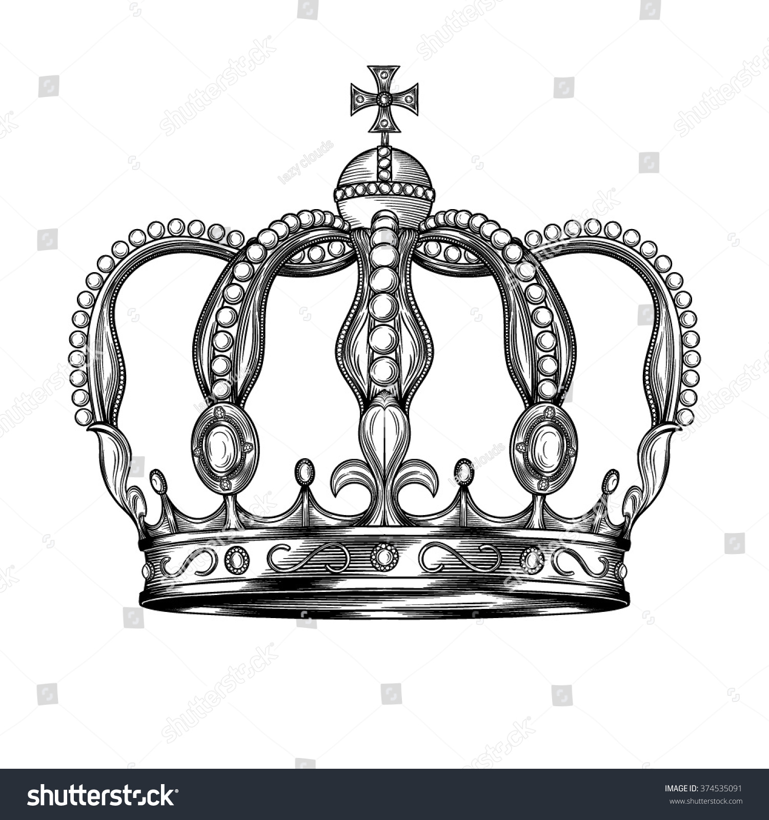 Crown Hand Drawn Vector Illustration Stock Vector (Royalty Free ...