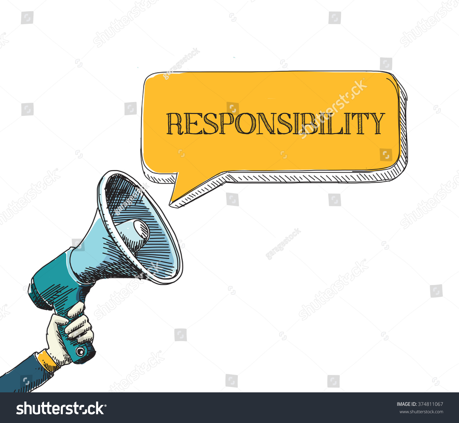 Responsibility Word Speech Bubble Sketch Drawing Stock Vector (Royalty