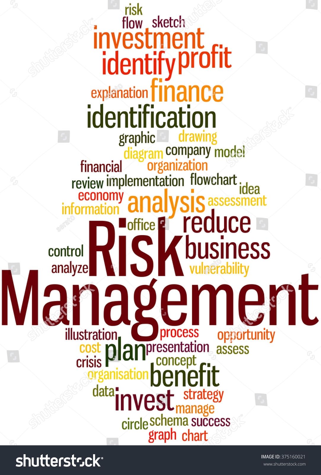 Risk Management Word Cloud Concept On Stock Illustration 375160021 ...