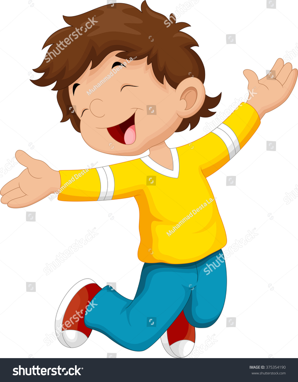 Happy Boy Jump Stock Illustration 375354190 | Shutterstock