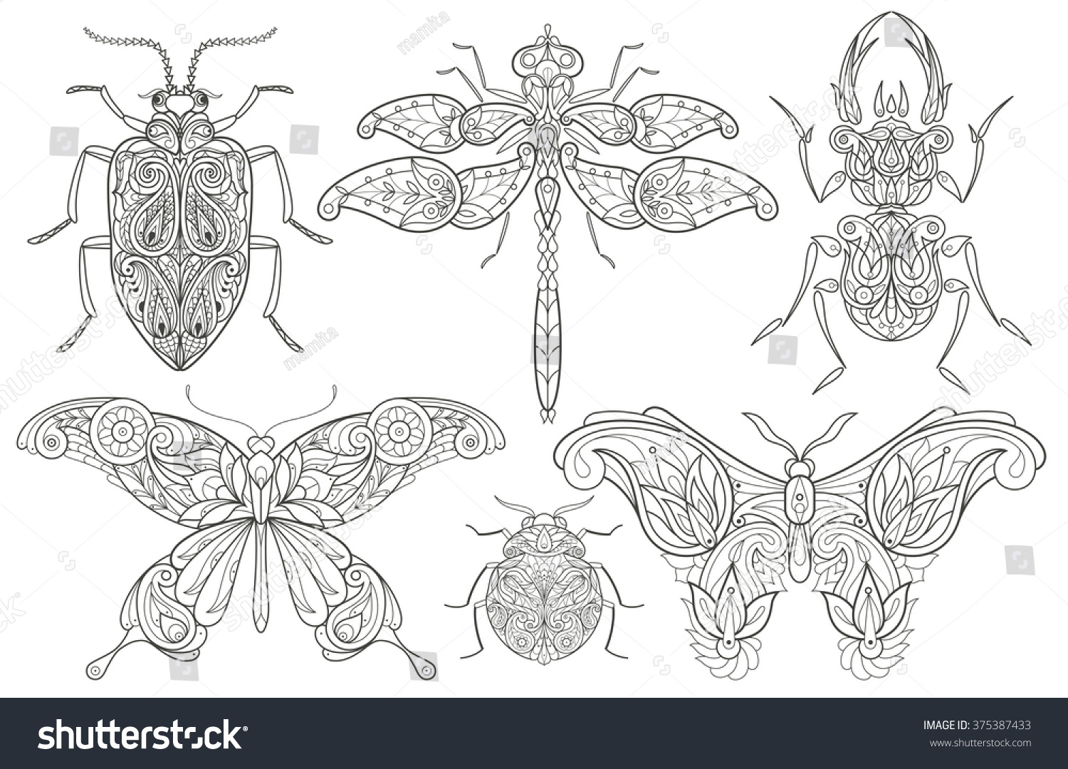 Орнамент насекомые