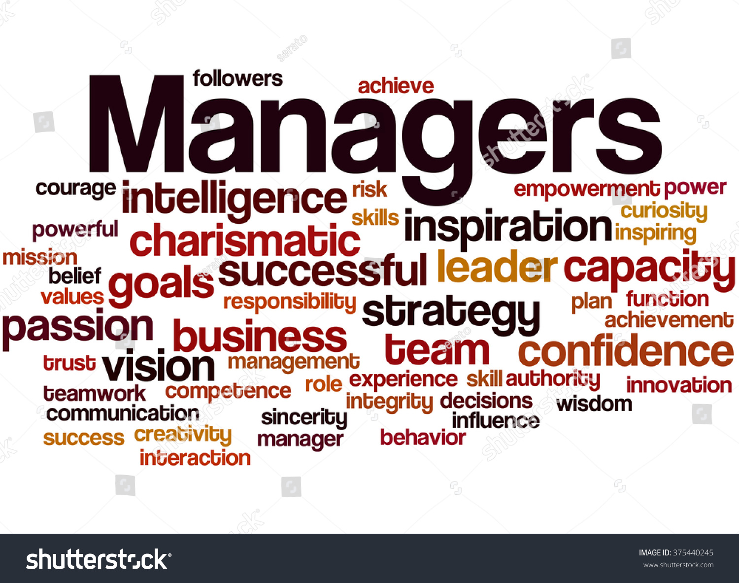 Managers Word Cloud Concept On White Stock Illustration 375440245 ...