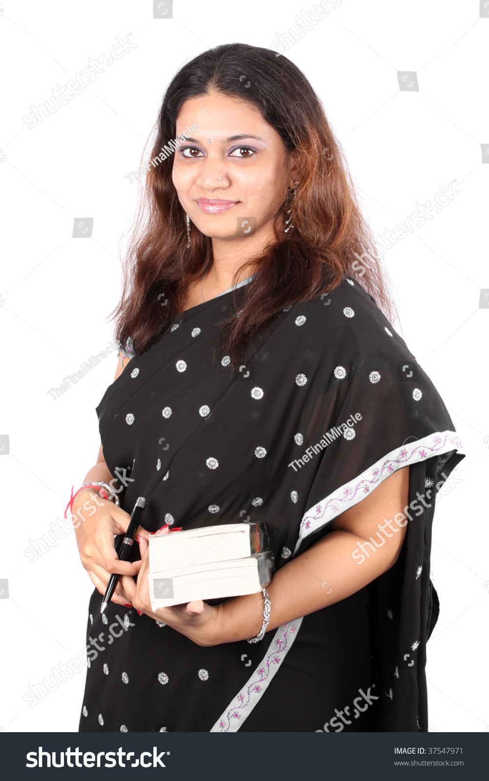 portrait-indian-school-teacher-traditional-attire-stock-photo-37547971