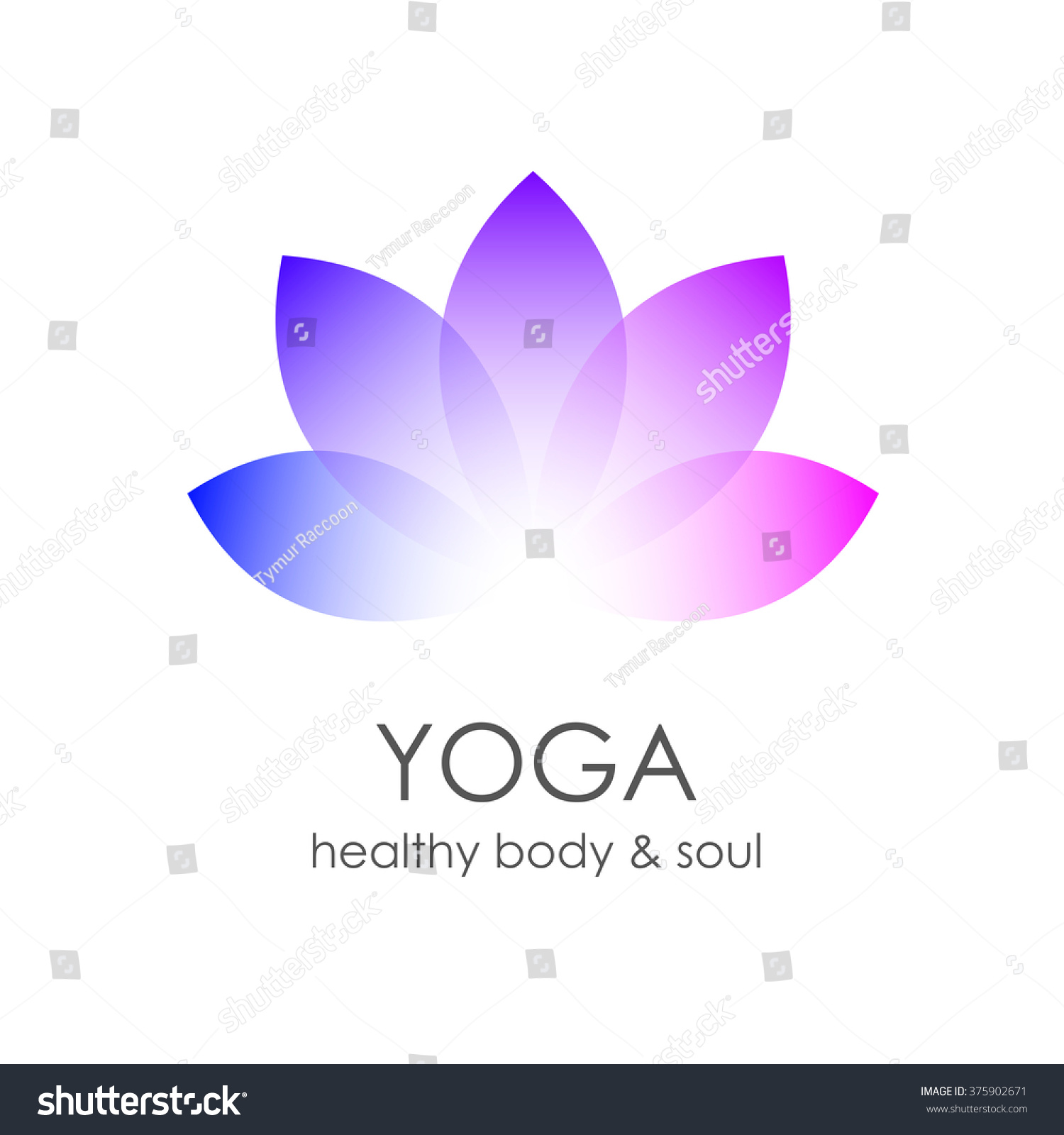 Lotus Flower Yoga Symbol Template Logo Stock Illustration 375902671 ...