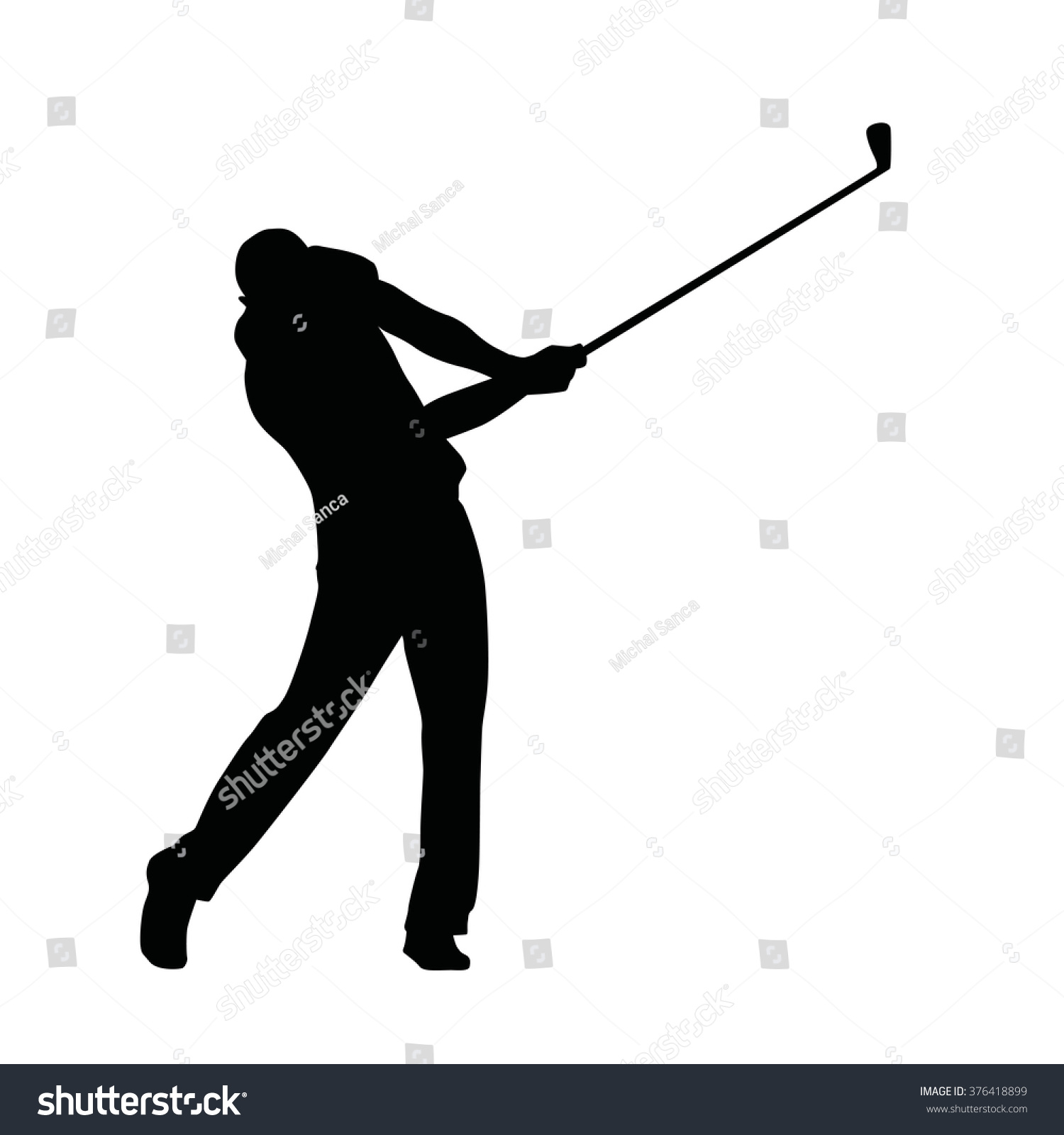 Golf Player Silhouette Vector Isolated Golfer Stock Vector (Royalty ...