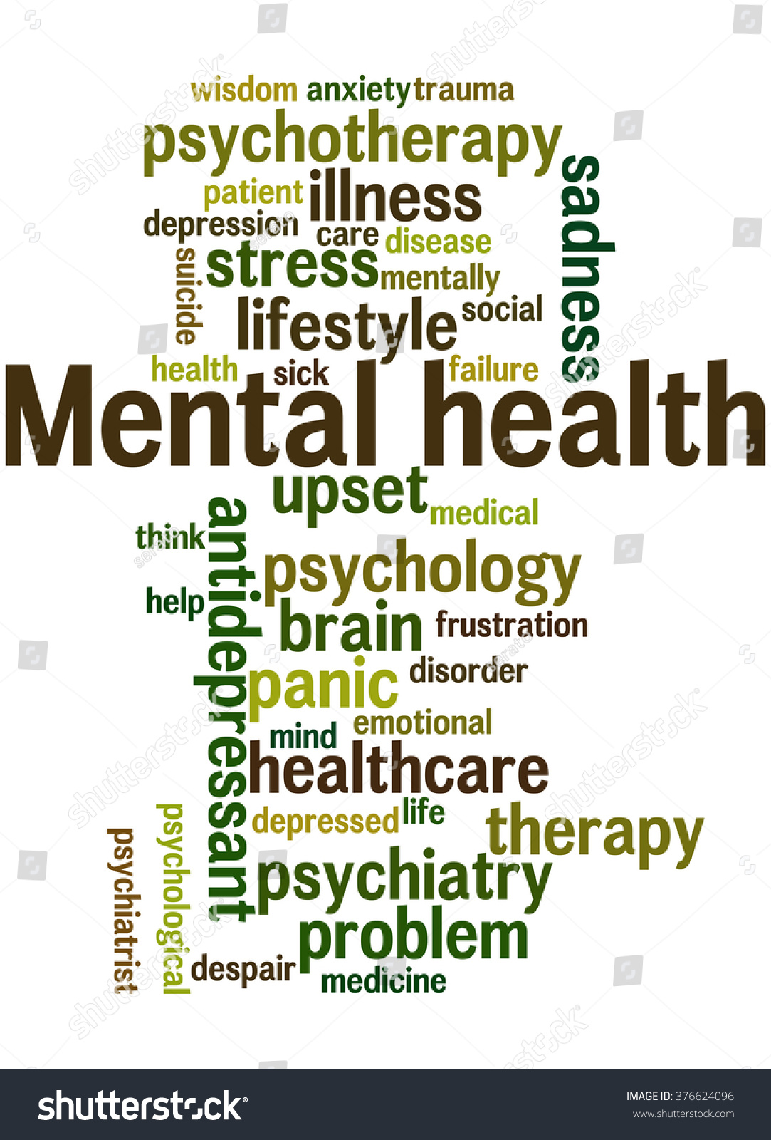 Mental Health Word Cloud Concept On Stock Illustration 376624096 