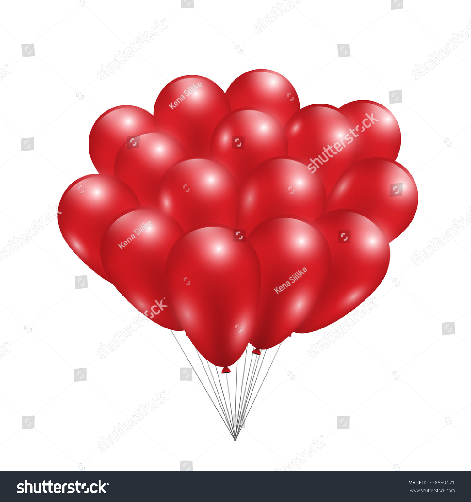 Set Red Shiny Balloons Vector Illustration Stock Vector (Royalty Free ...