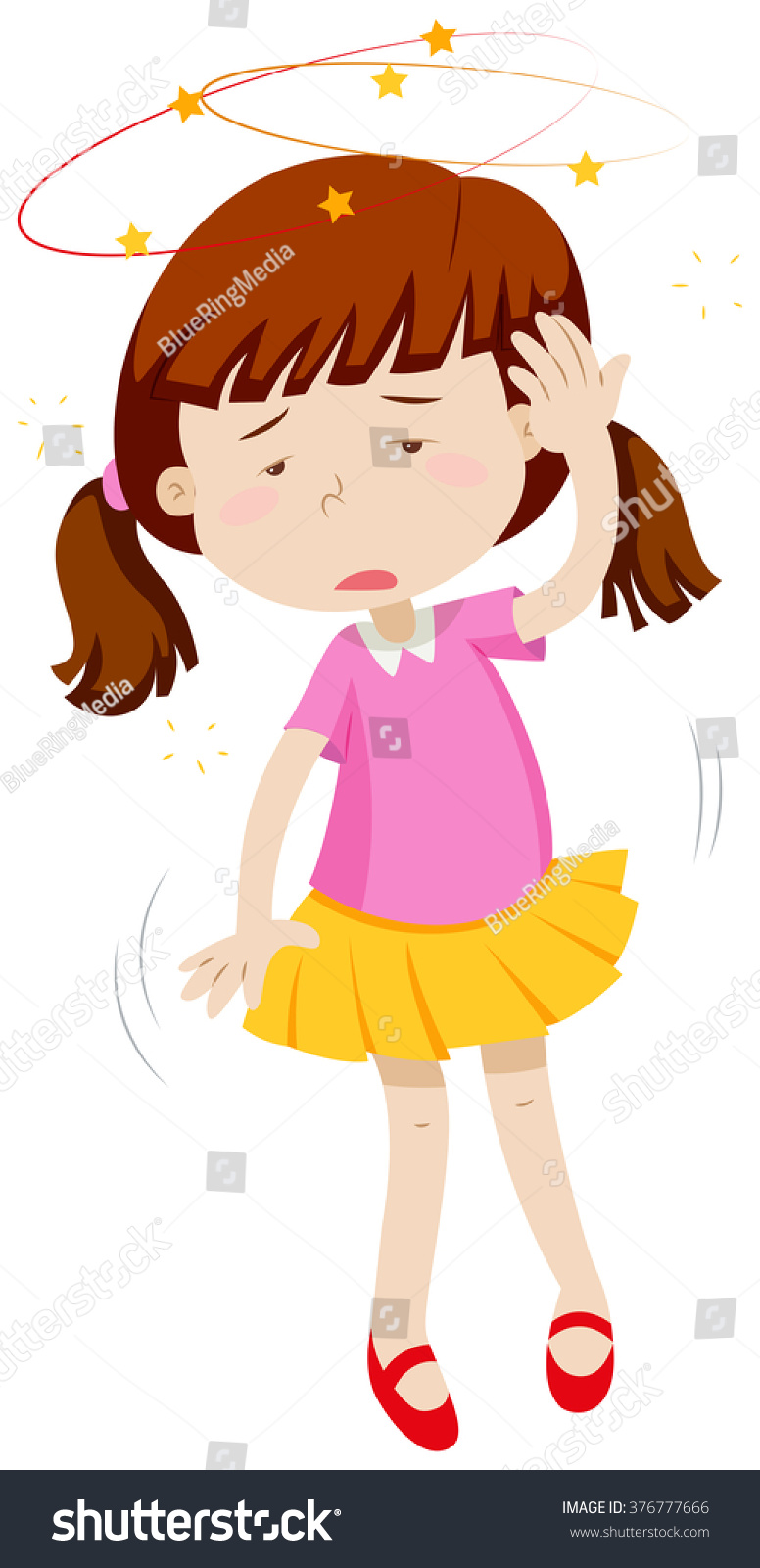 Little Girl Feeling Dizzy Illustration Stock Vector (Royalty Free ...