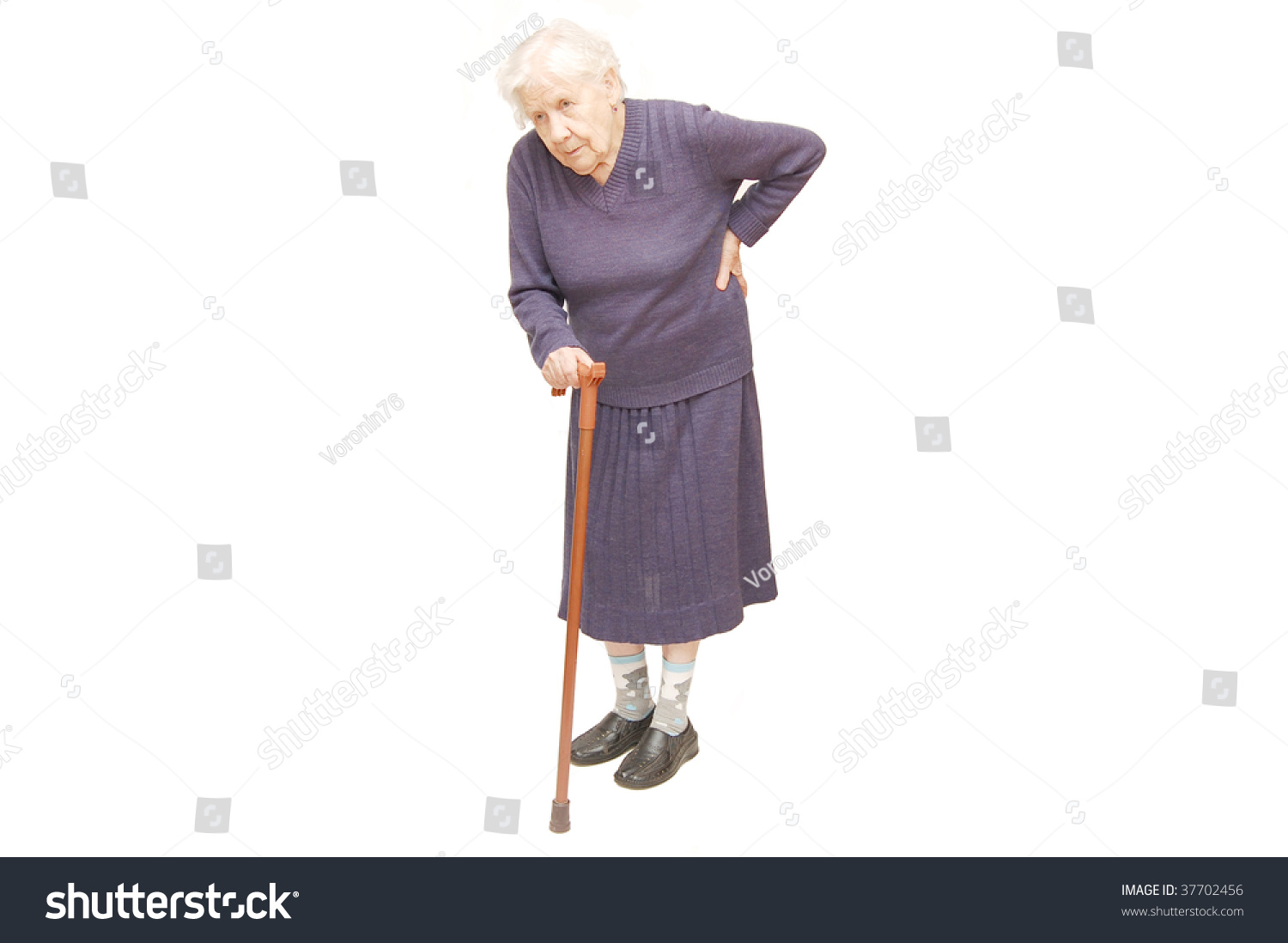 Бабушка с тростью