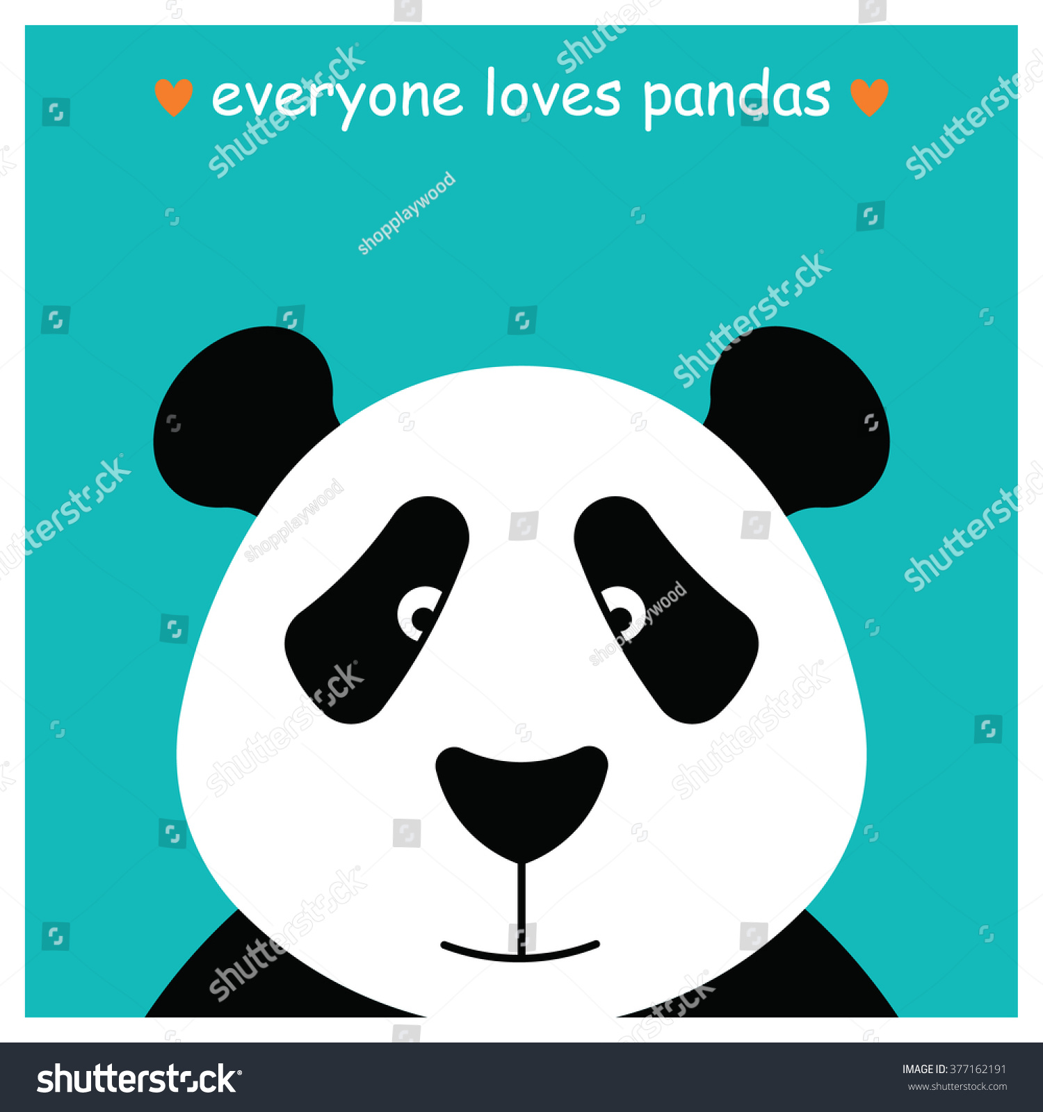 Simple Image Panda Face Vector Panda Stock Vector (Royalty Free ...