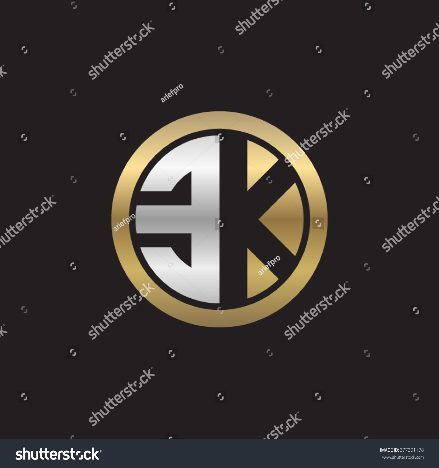 Ek Initial Letters Circle Elegant Logo Stock Vector (Royalty Free ...