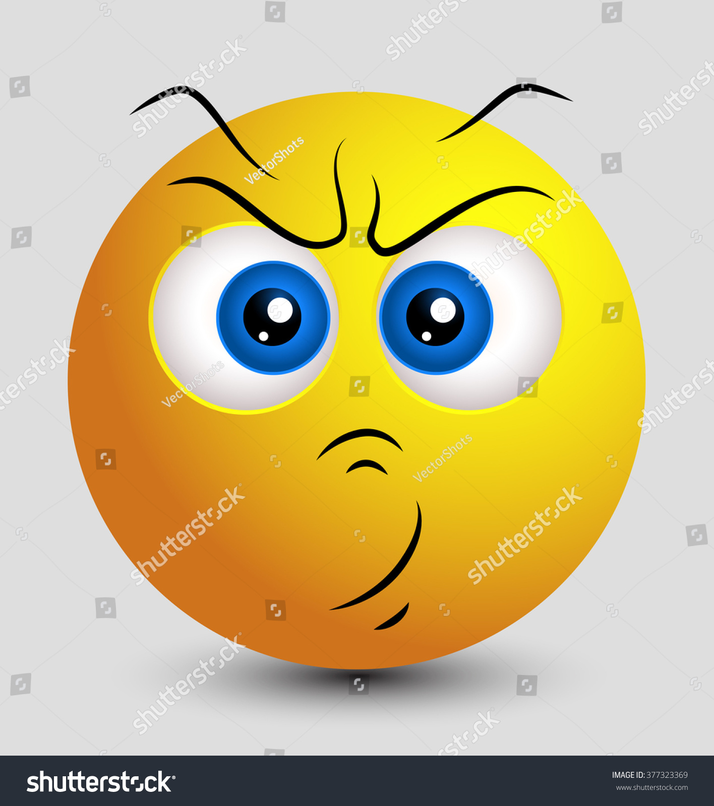 Aggressive Emoticon Stock Vector (Royalty Free) 377323369 | Shutterstock