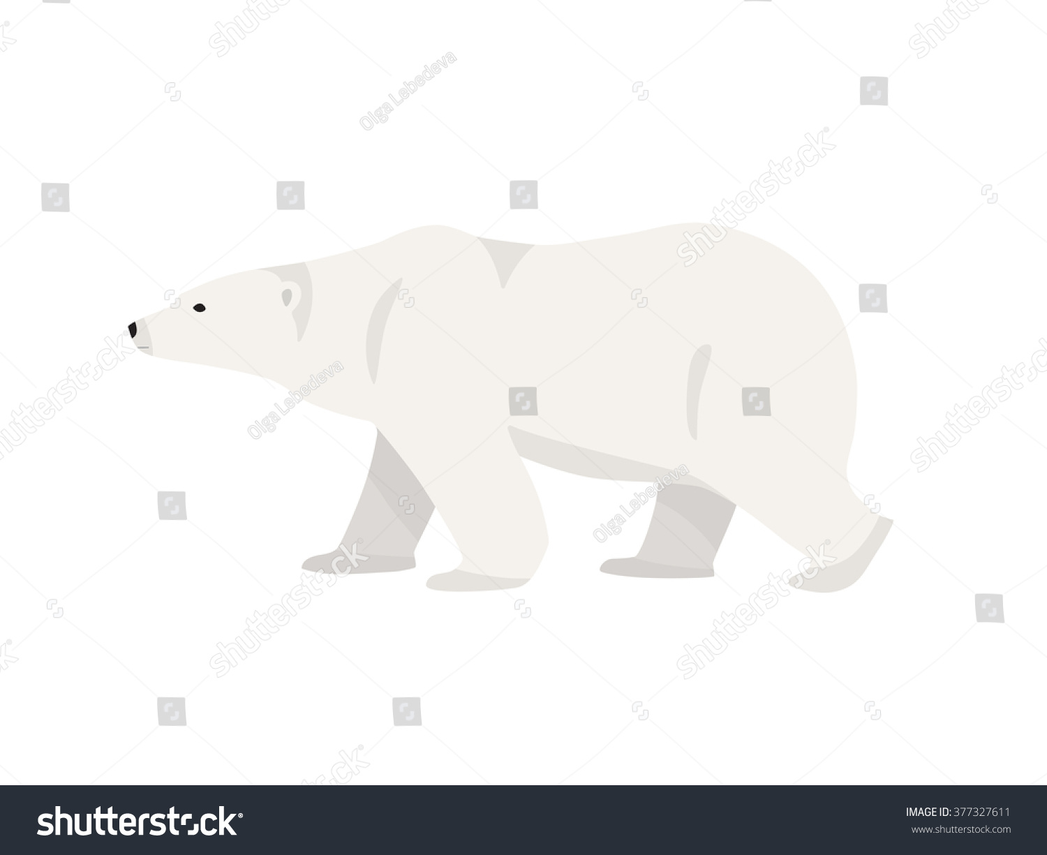 Hand Drawn Illustration Polar Bear Walking Stock Vector (Royalty Free ...