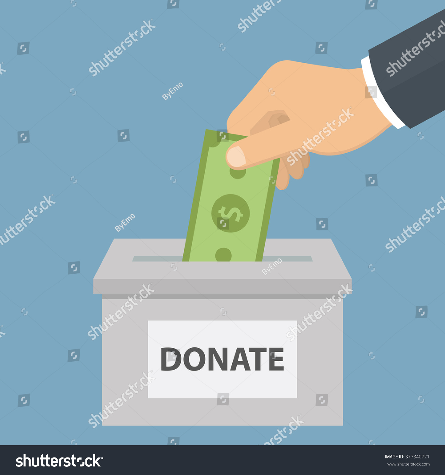 Donate Money Donation Concept Hand Putting Stock Vector (Royalty Free ...