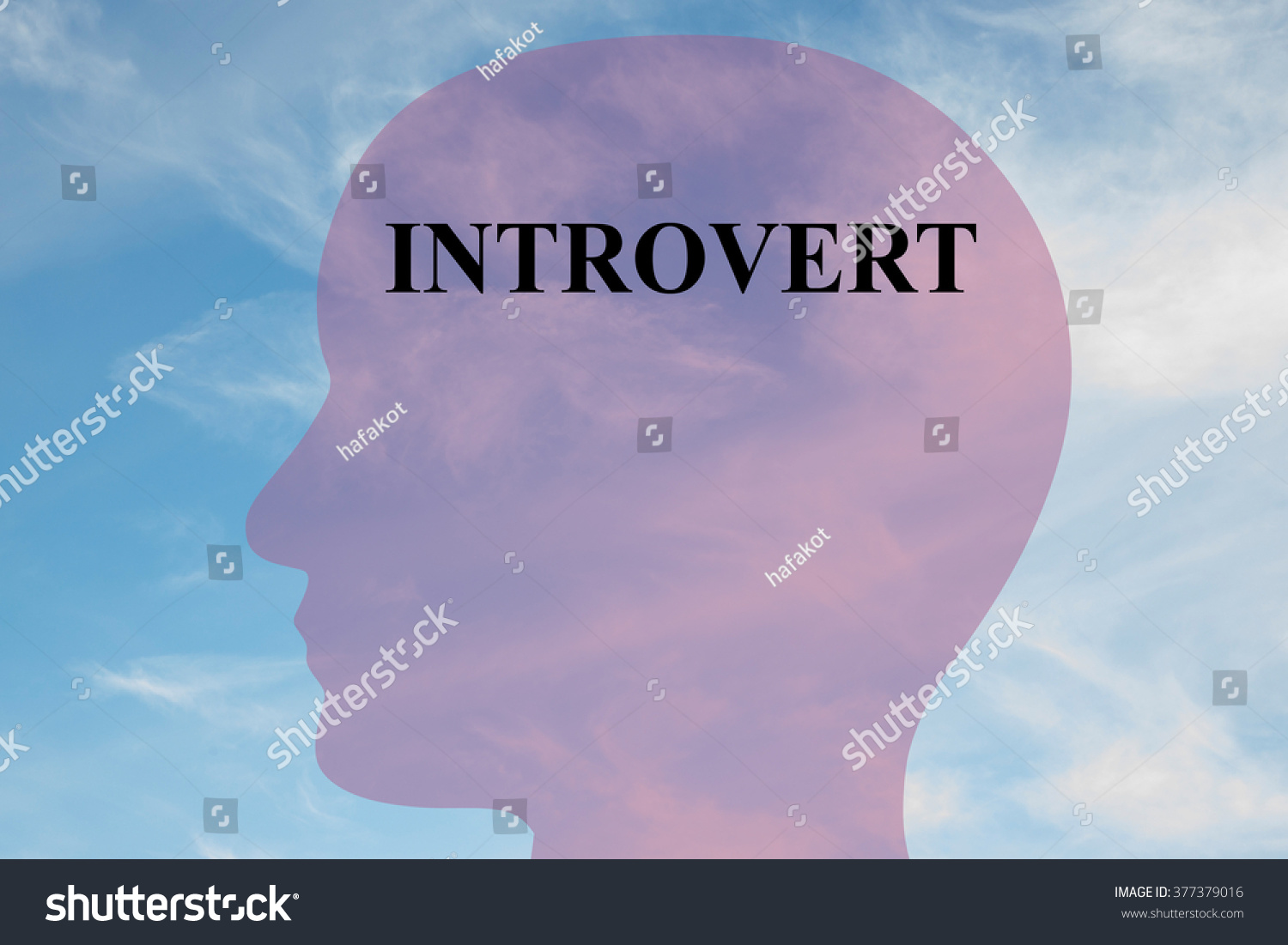 Render Illustration Introvert Title On Head Stock Illustration ...