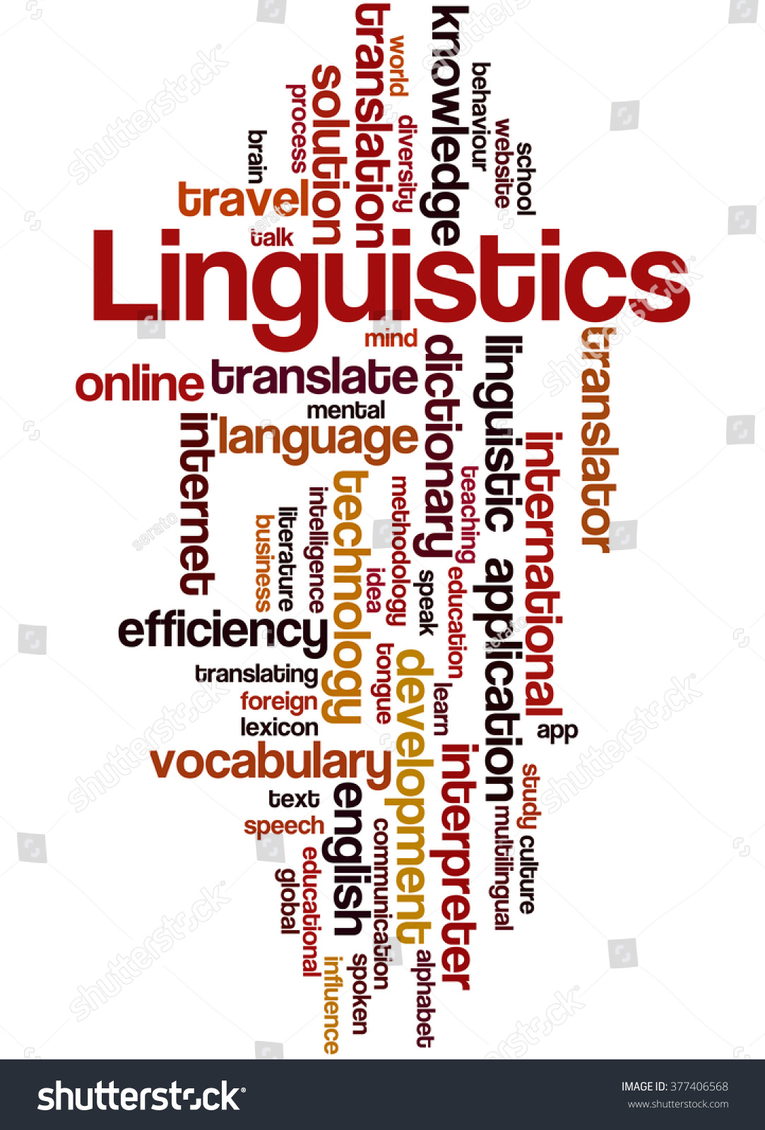 Linguistics Word Cloud Concept On White Stock Illustration 377406568 ...