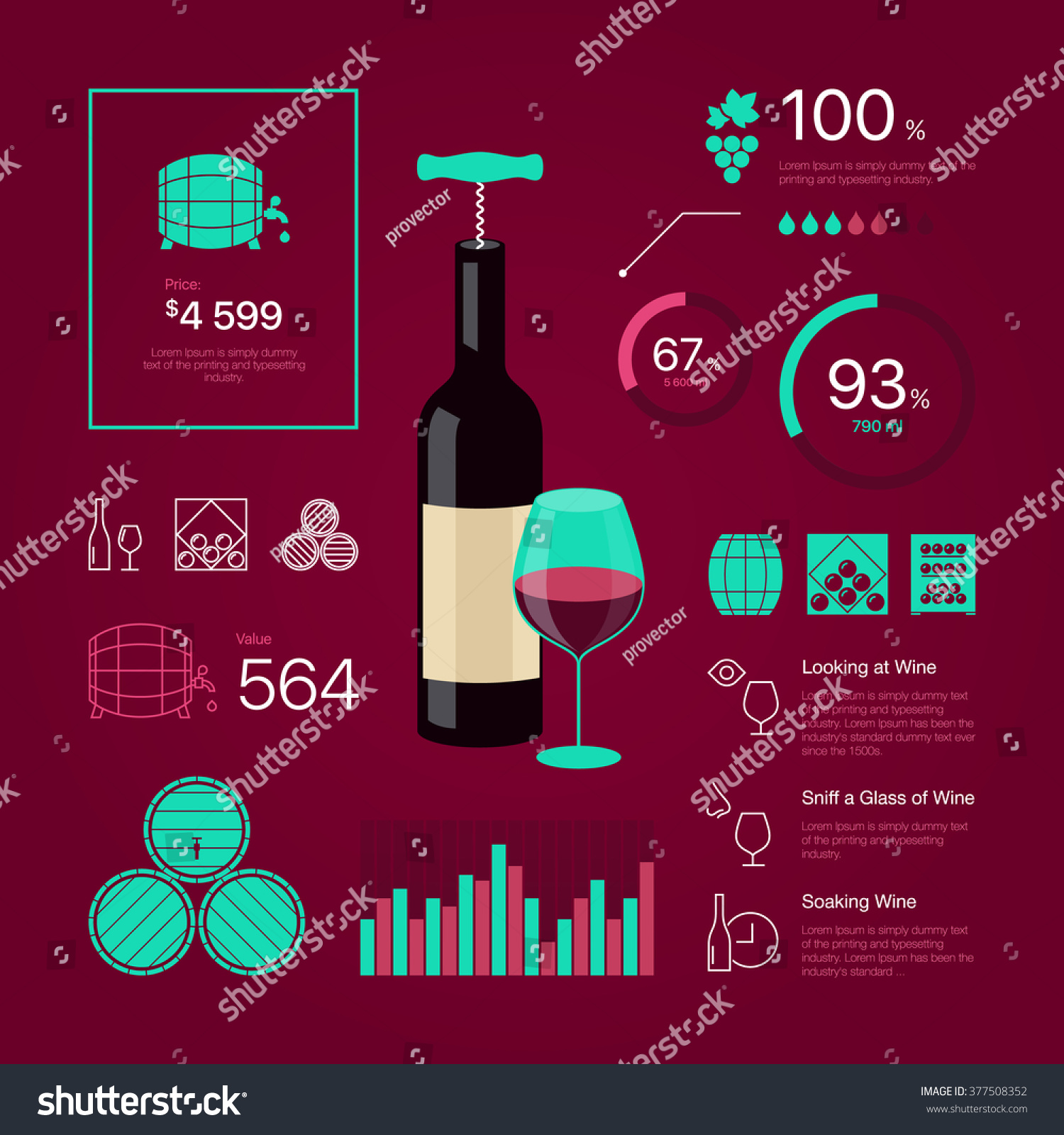 Premium Quality Thin Line Color Wine Stock Vector (Royalty Free ...