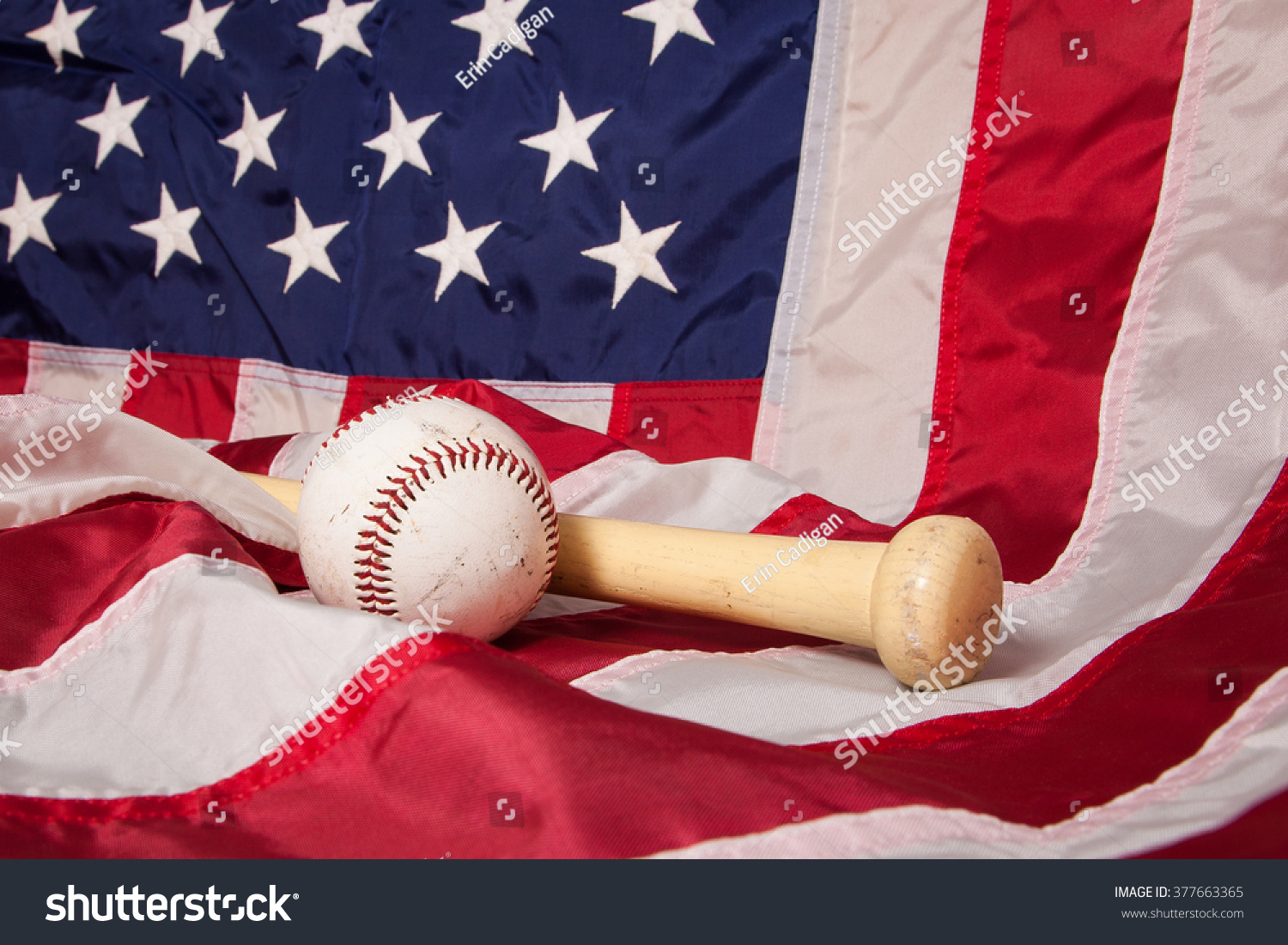 Baseball Bat American Flag Background Stock Photo 377663365 | Shutterstock