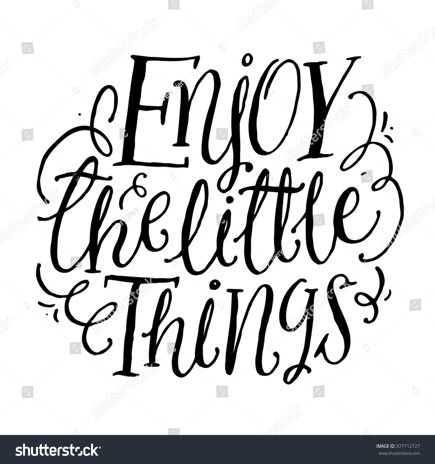 Enjoy Little Things Inspirational Motivational Quotes Stock Vector ...