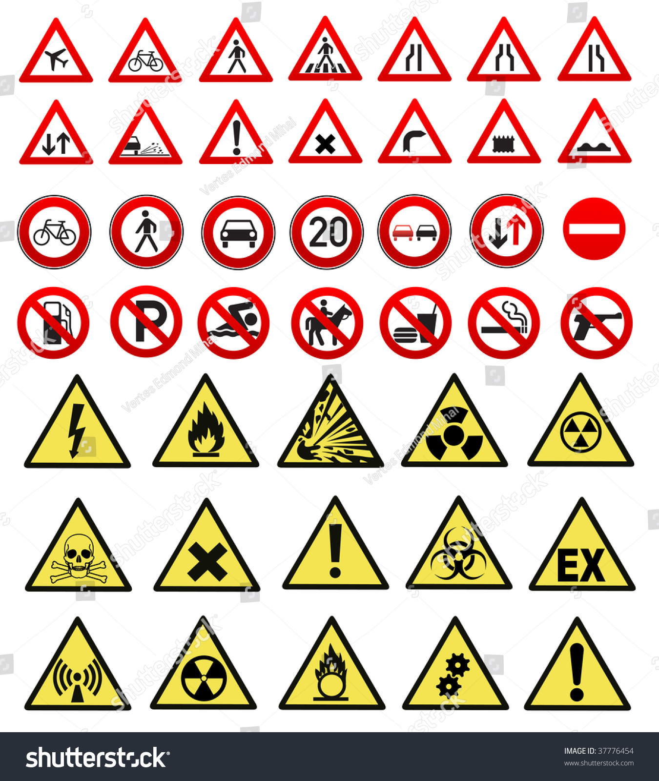 Safety Work Sign Collection Vector Stock Vector (Royalty Free) 37776454 ...