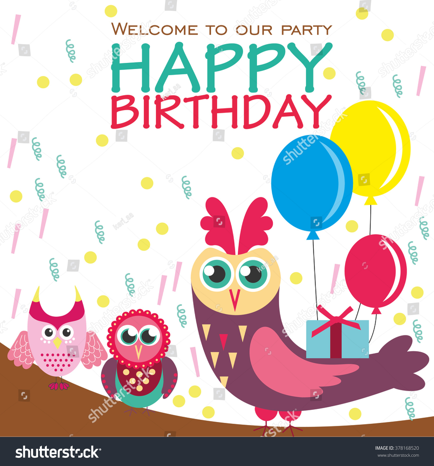 Happy Birthday Card Design Vector Illustration Stock Vector (Royalty ...