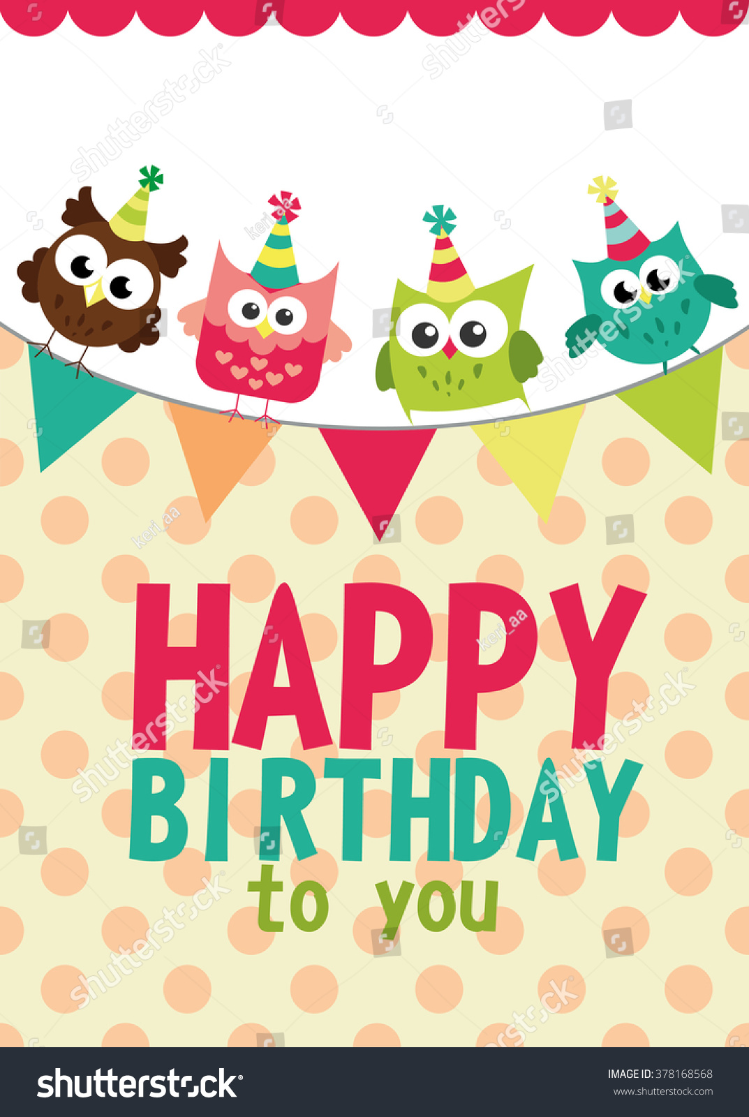 Happy Birthday Card Design Vector Illustration Stock Vector (Royalty ...