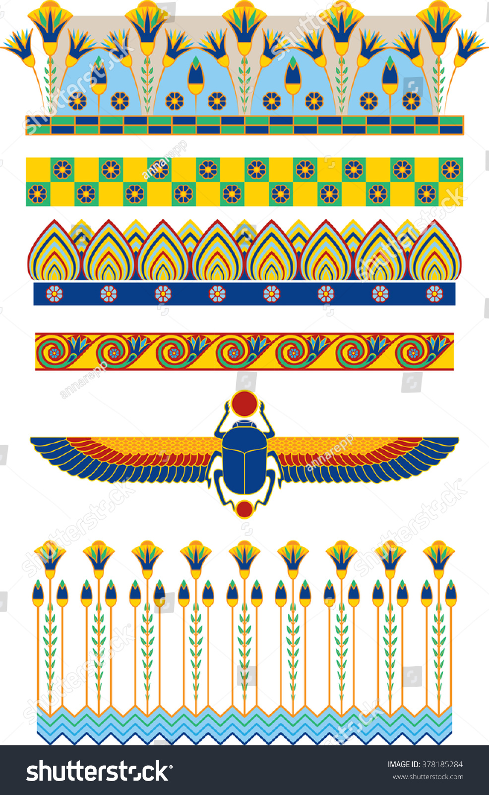 Зарисовка орнамента древнего Египта